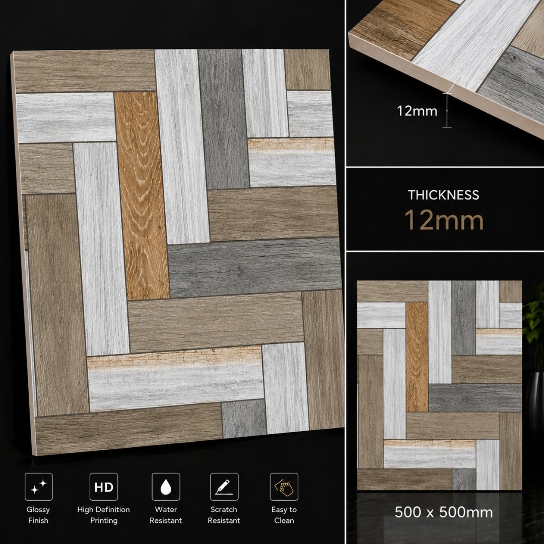 X 6132 Wooden Tiles Parking - My Home Studio